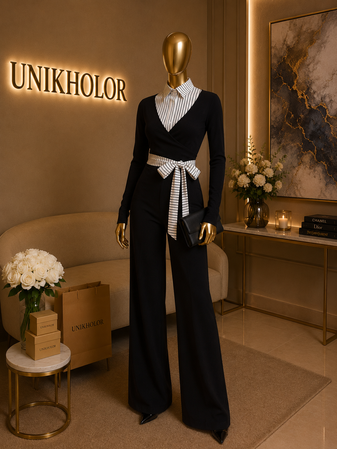 Jumpsuit negro con camisa cb