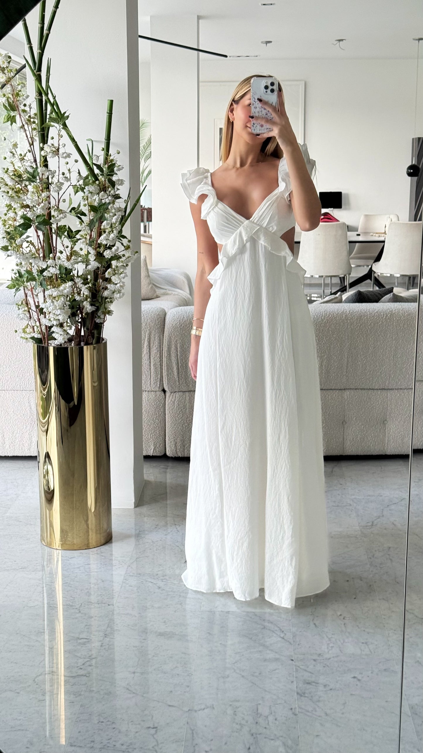 Vestido blanco largo rosevelvet