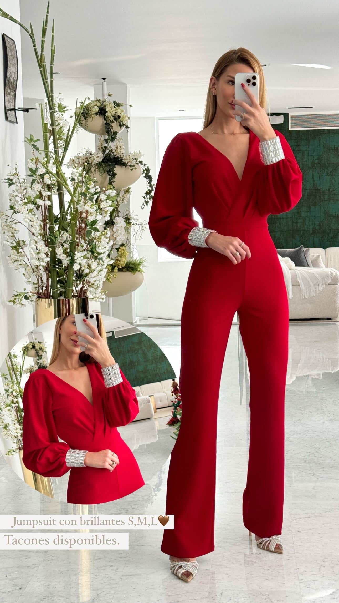 Jumpsuit rojo con brillantes symphony