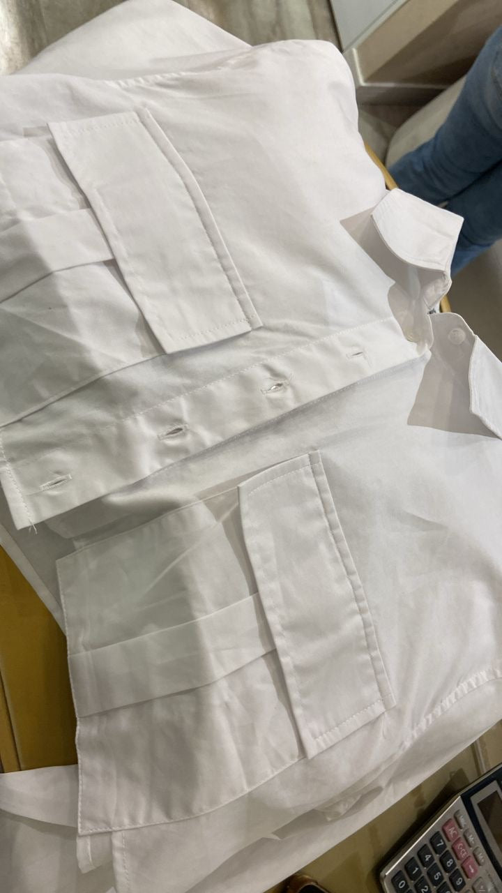 Camisa blanca manga larga blue b