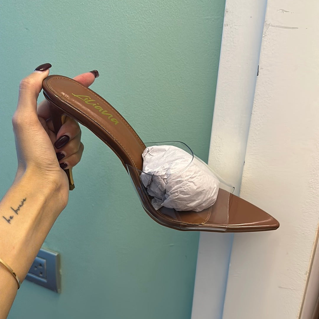 Tacones Liliana brown transparente