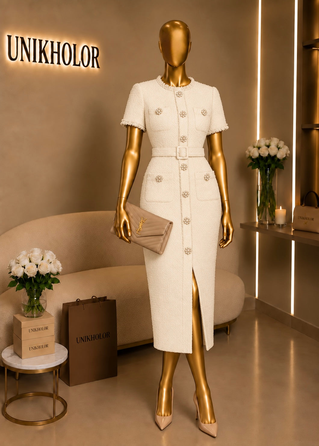Vestido crema Chanel cb