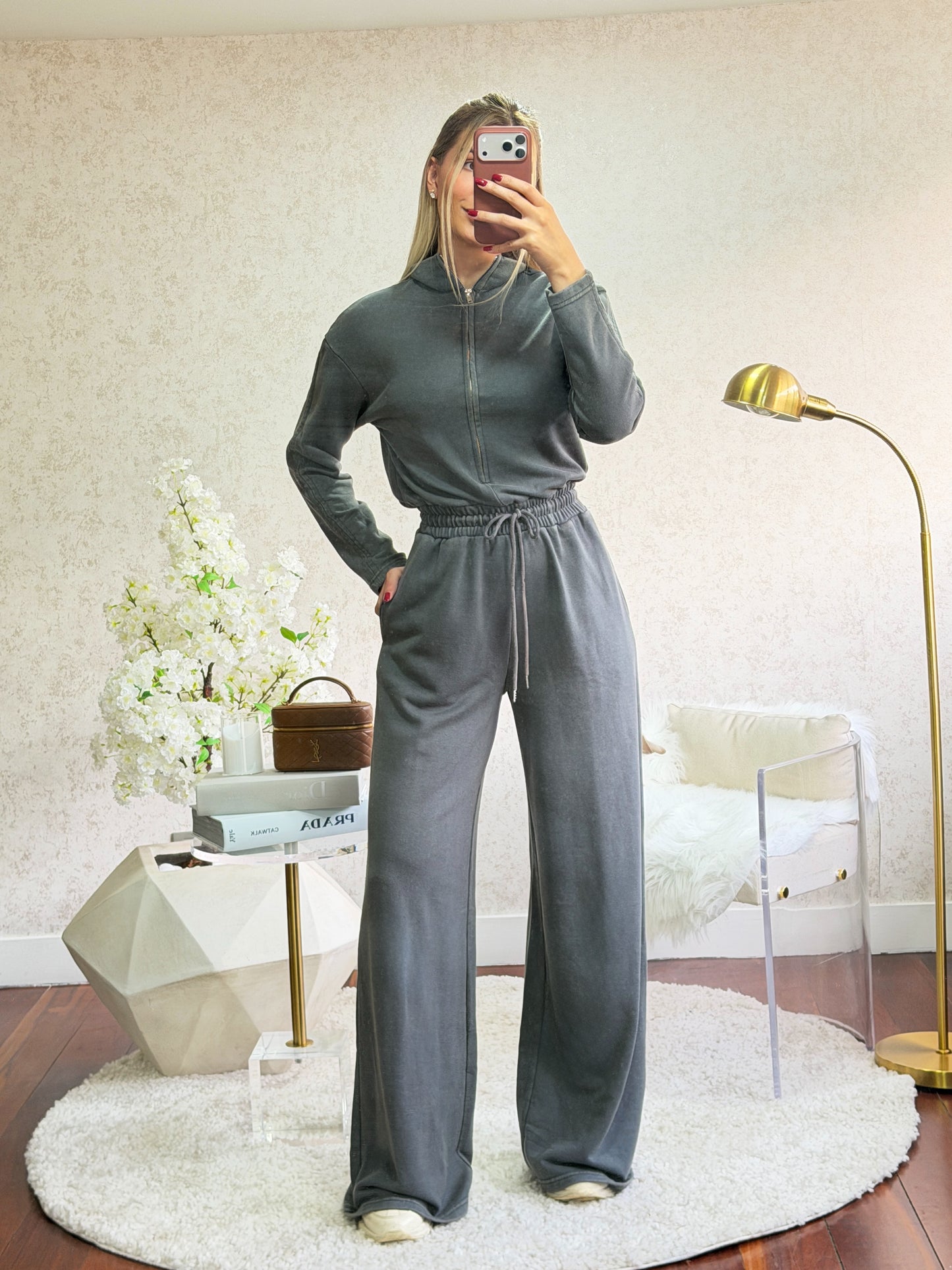 Jumpsuit gris cierre cb