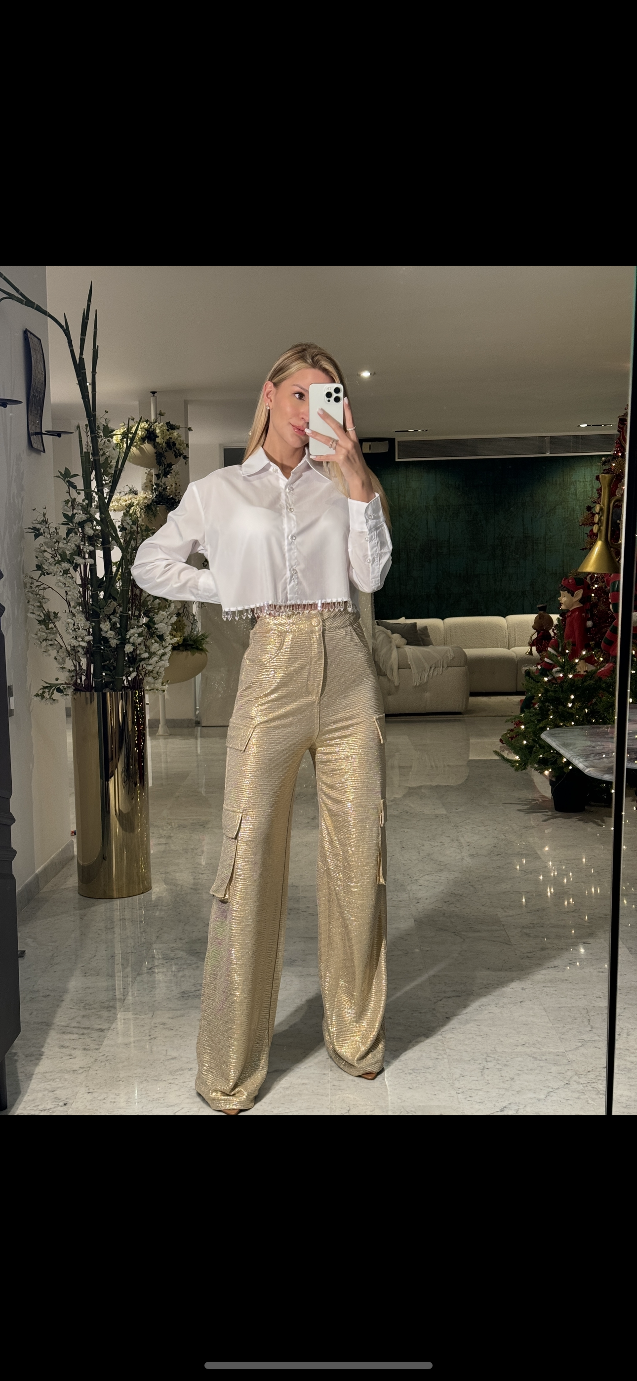 Pantalon cargo dorado