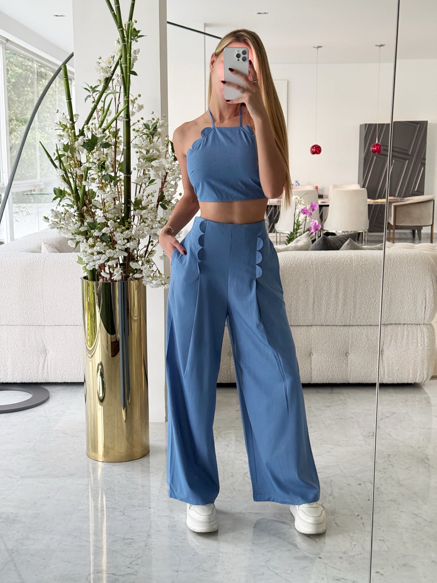 Set de top y Pant azul Mable