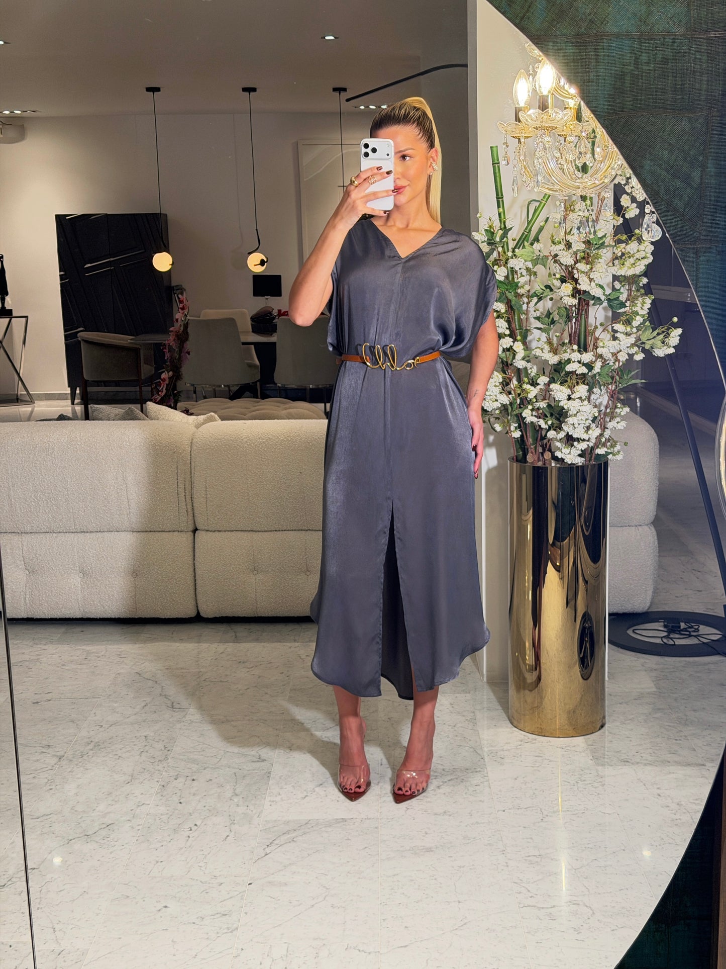 Vestido gris fashion on heart $55