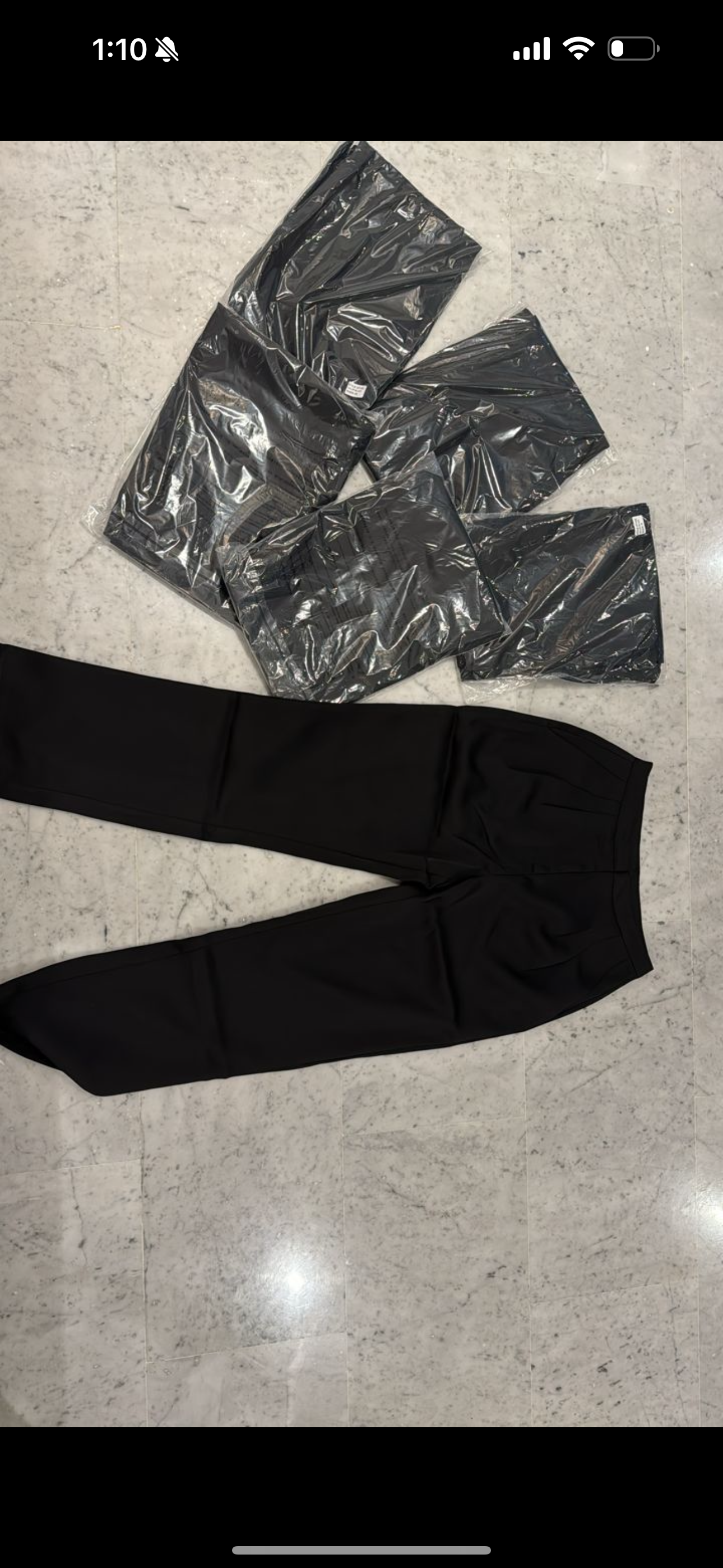 Pantalon de vestir negro de pinza