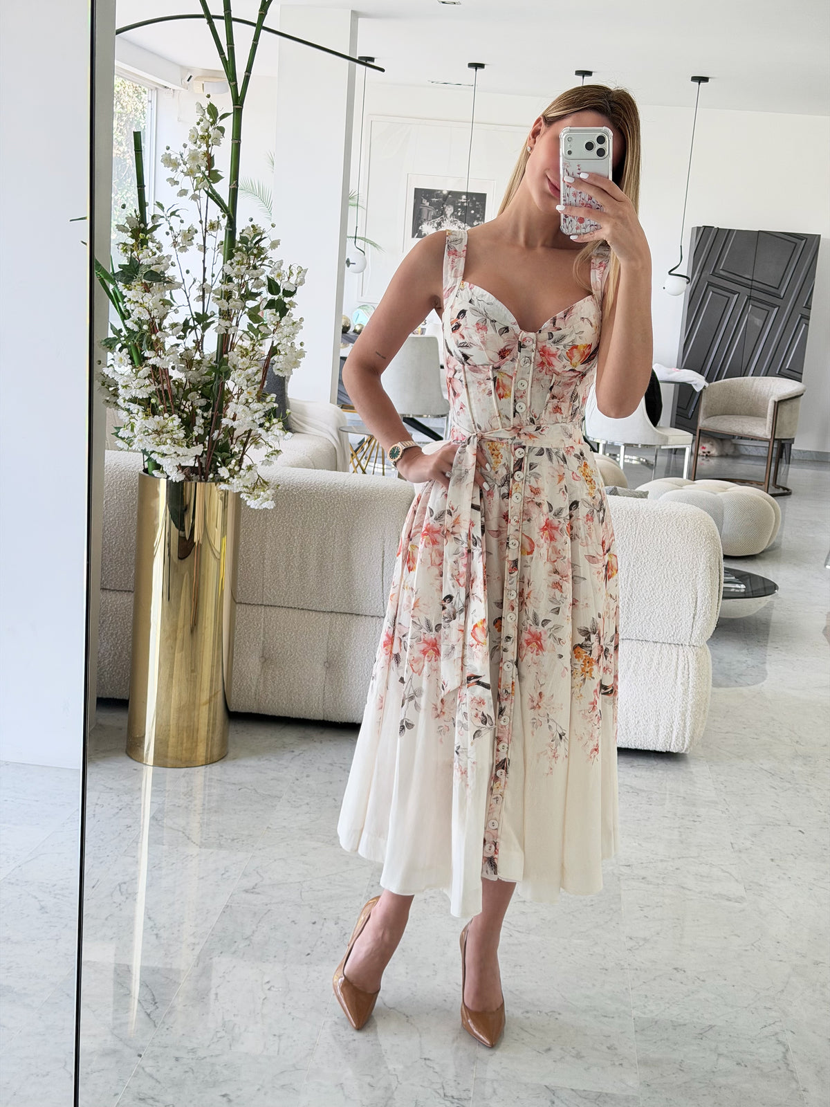Vestido floreado rosadito cb