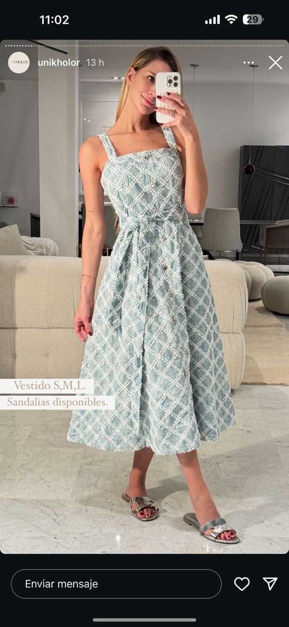 Vestido de jeans de cuadros