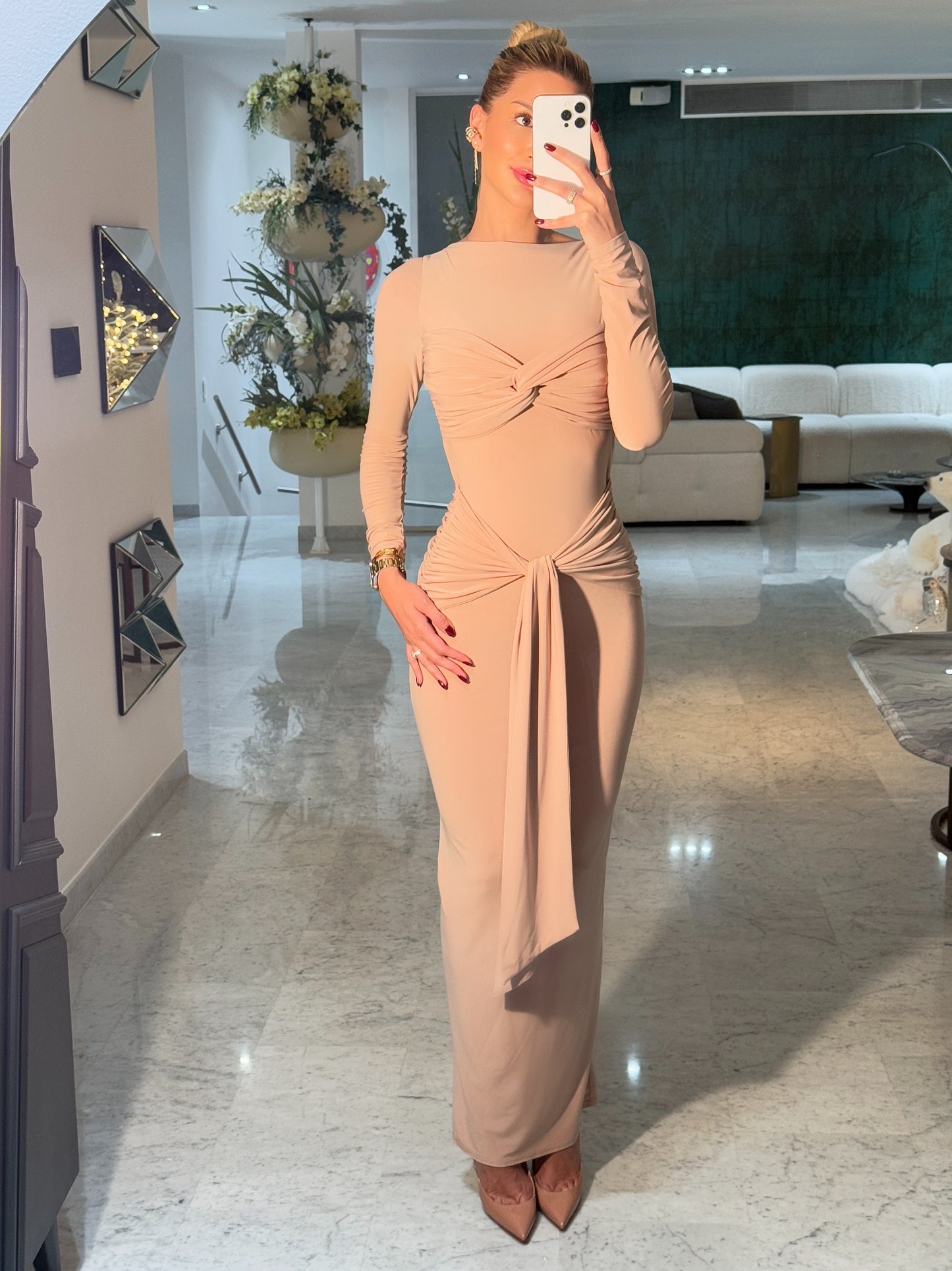 Vestido stretch crema cb talla S