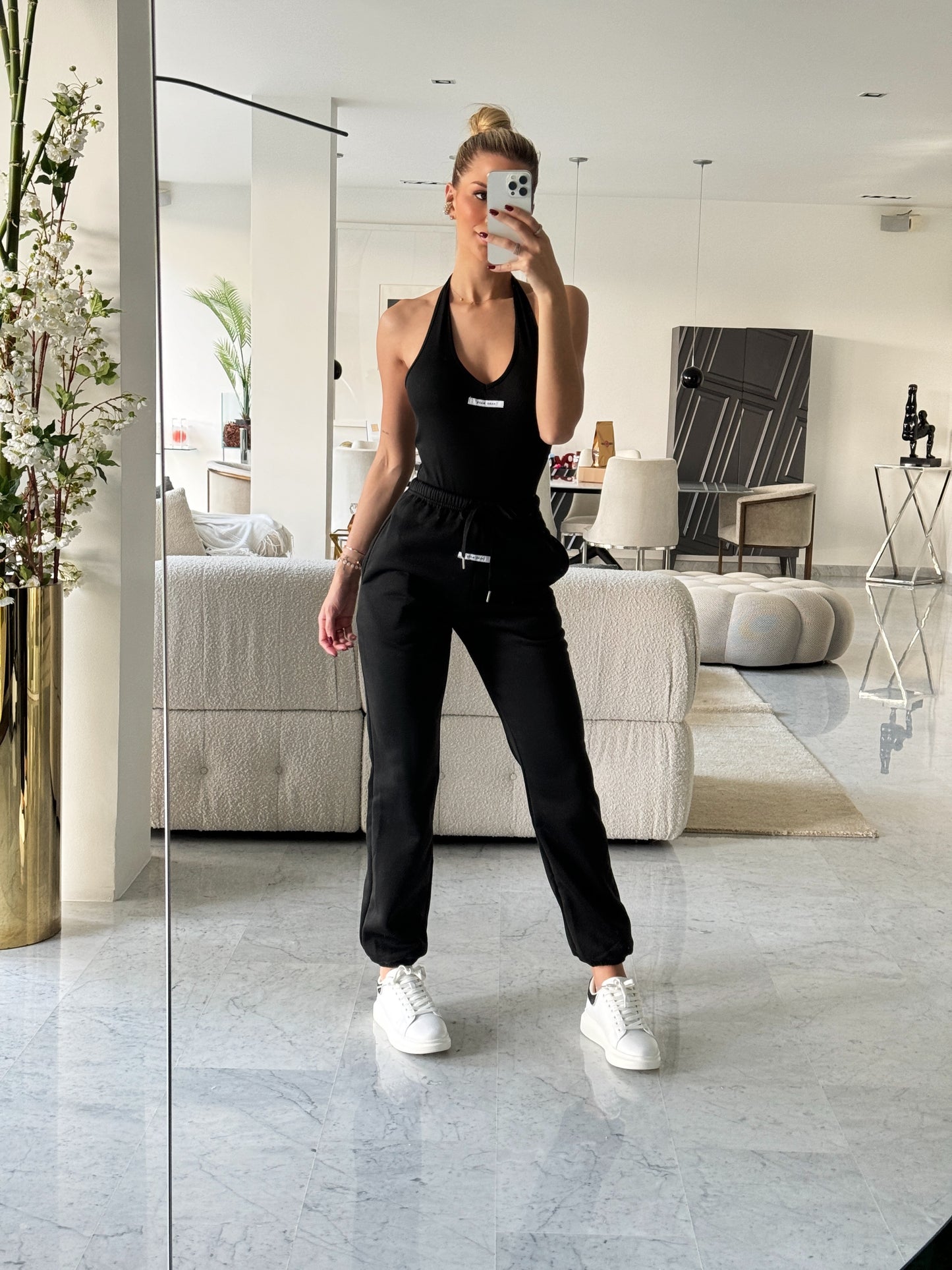 Set de body y jogger negro hand made