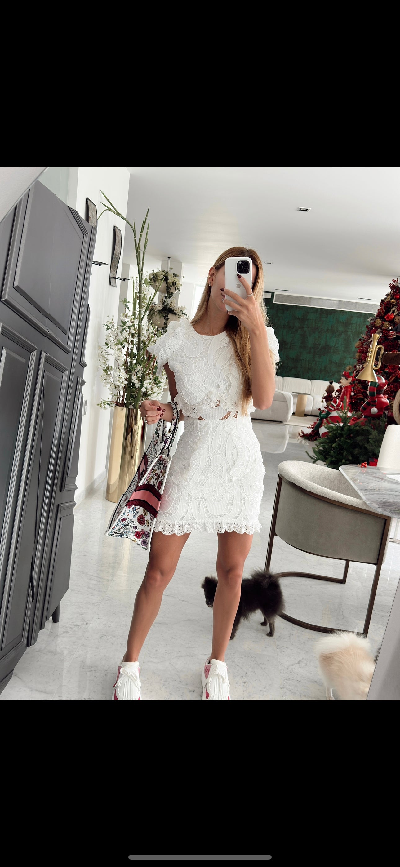 Vestido blanco de encajes