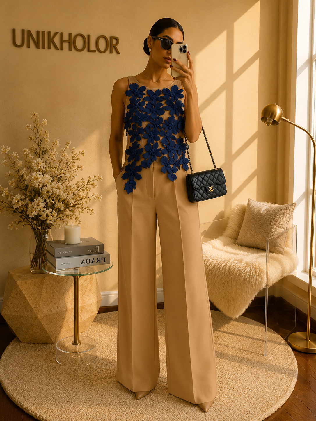 Blusa flores azules la ros