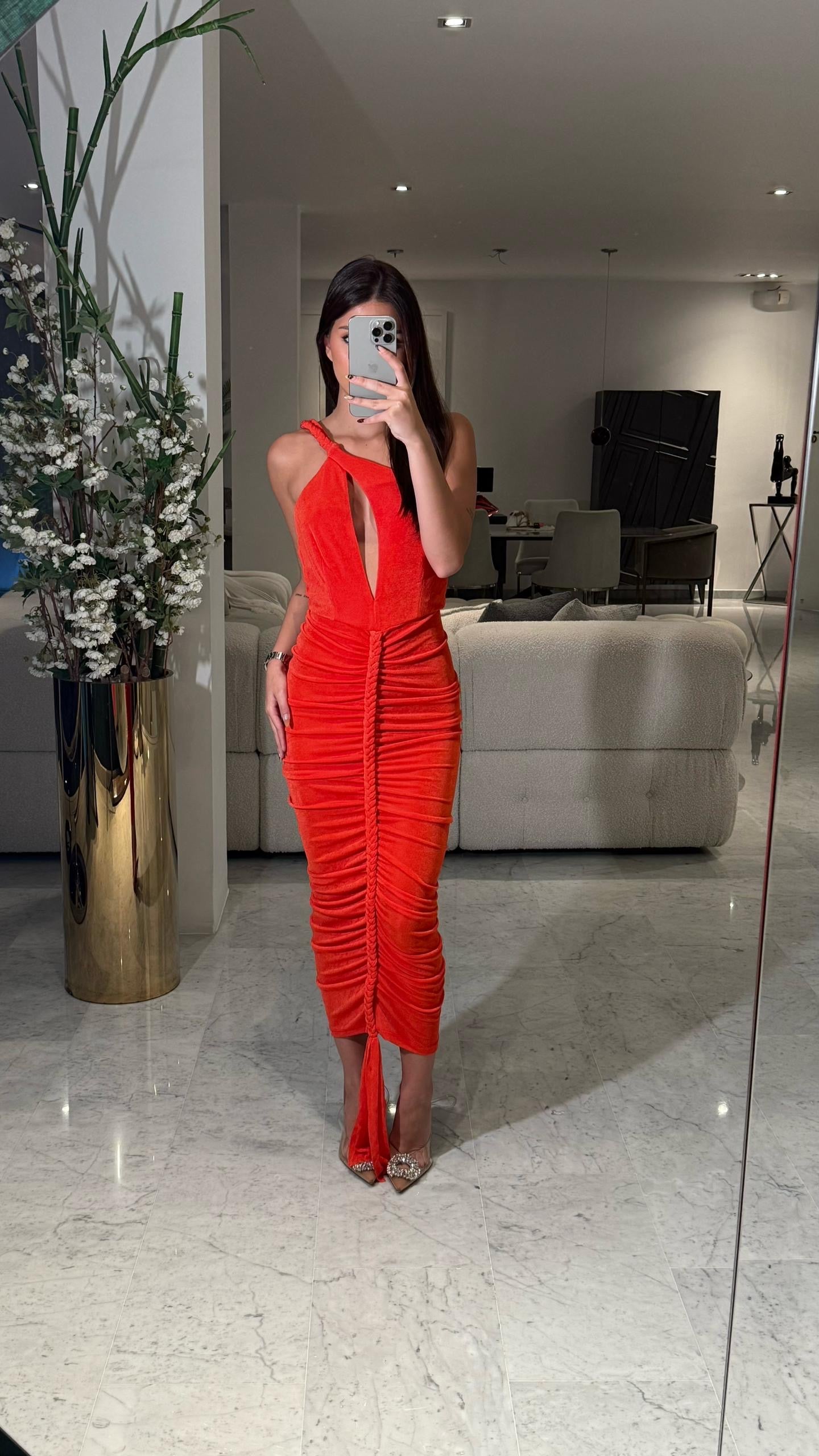 Vestido stretch naranja H&y