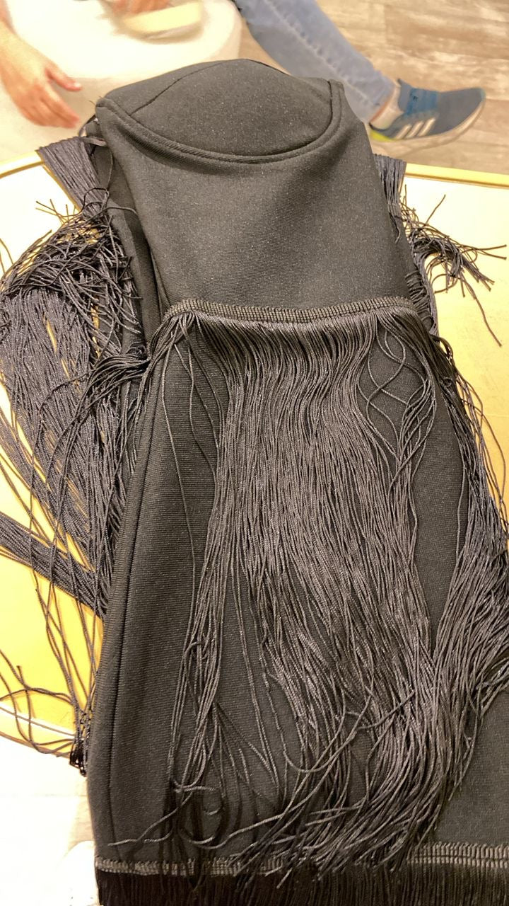 Vestido bandage de tiras cb negro S y M.