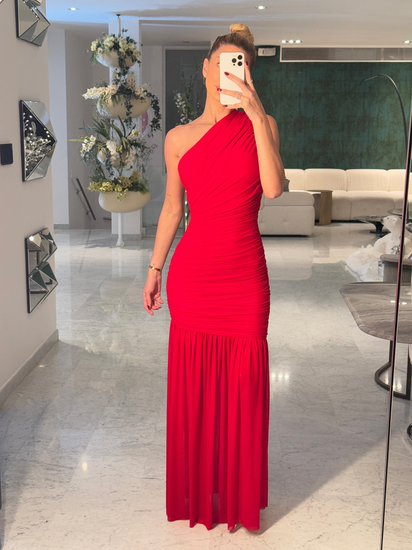 Vestido rojo cameo largo