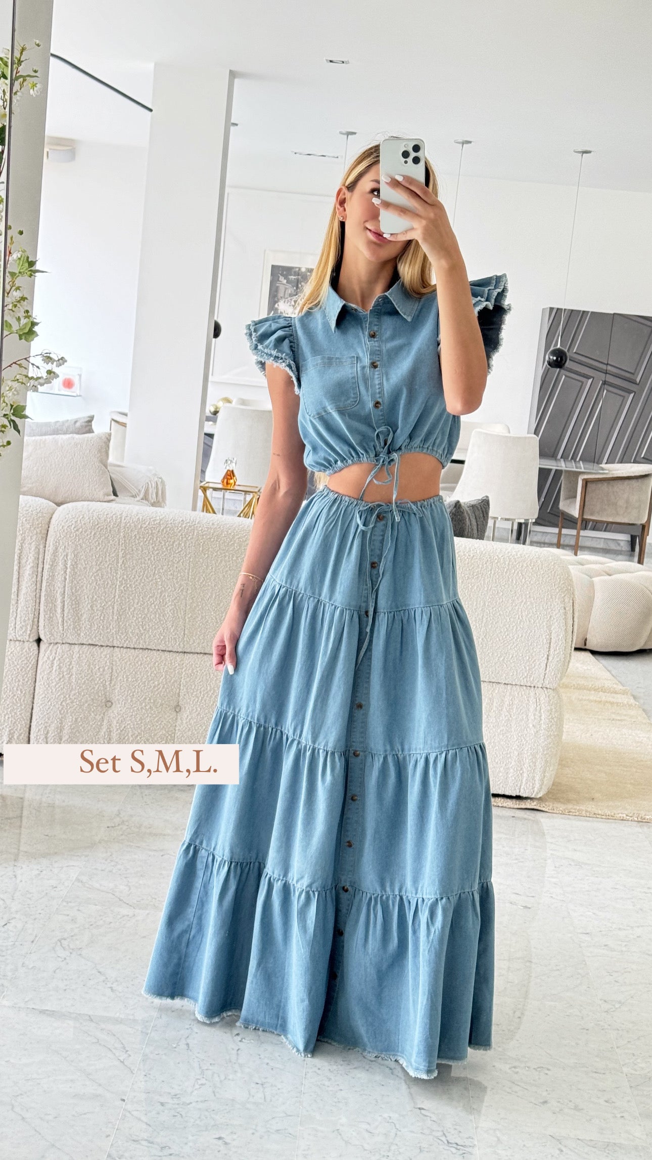 Set de top y falda de jeans