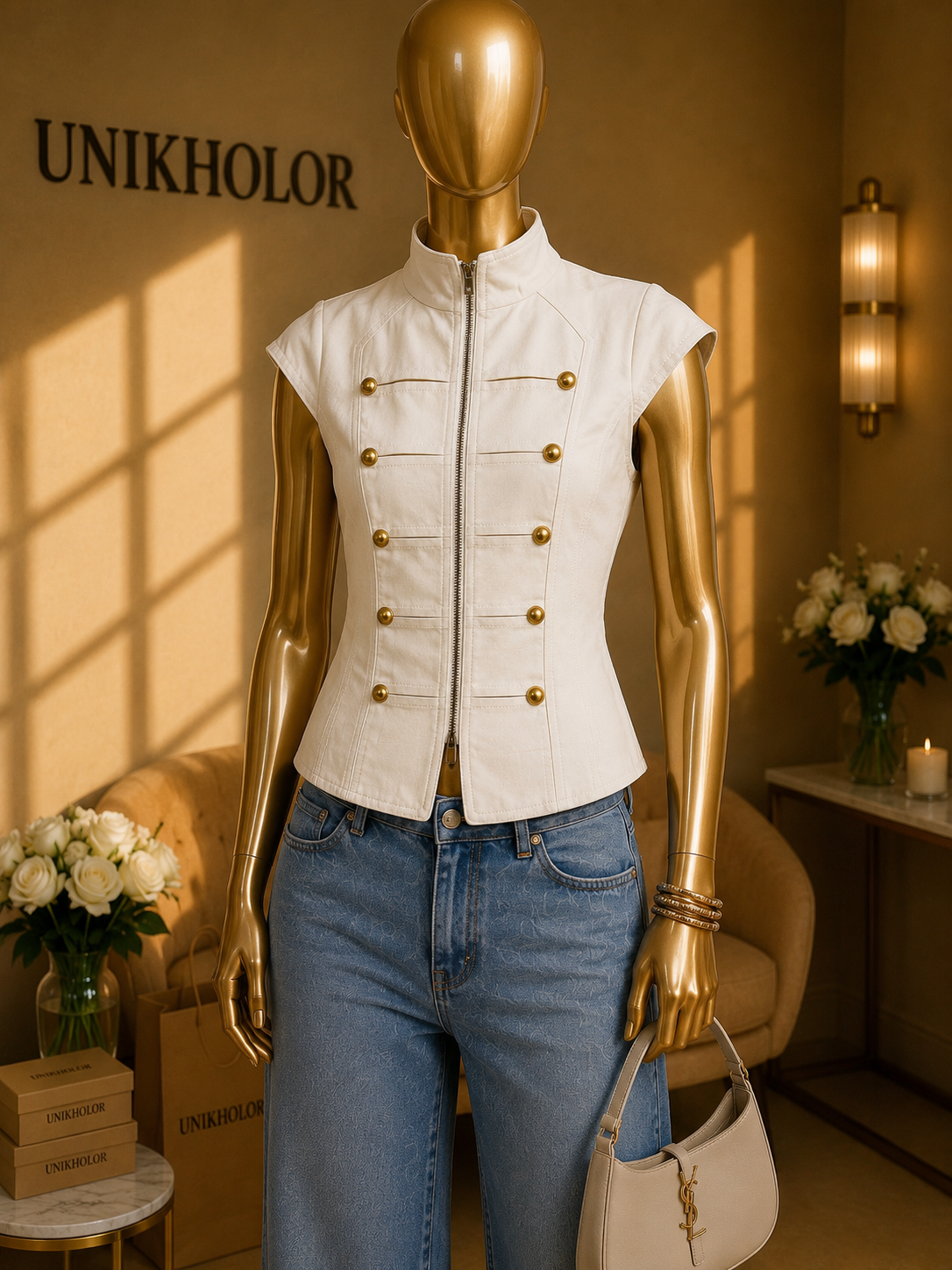 Chaleco beige Napoleón peekskill