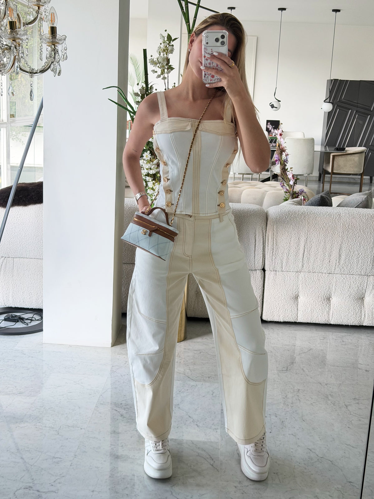 Set blanco con beige ten 22