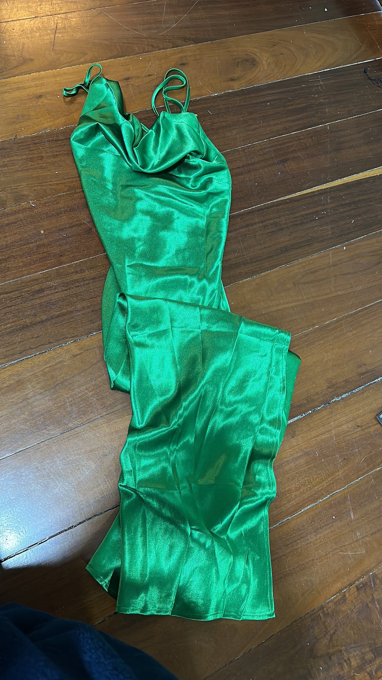 Maxi Vestido de seda verde