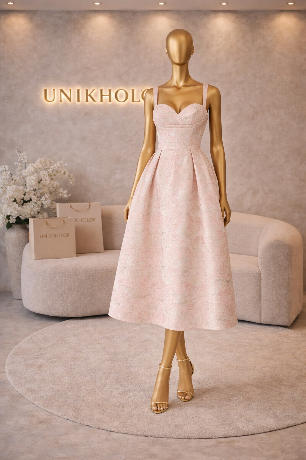 Vestido rosado princesa estampado cb