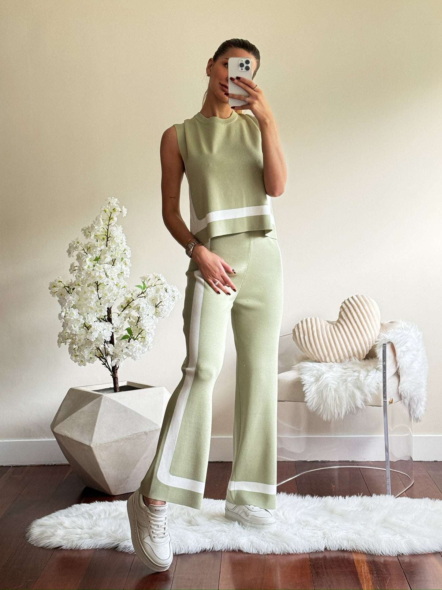 Set de top y pant verde