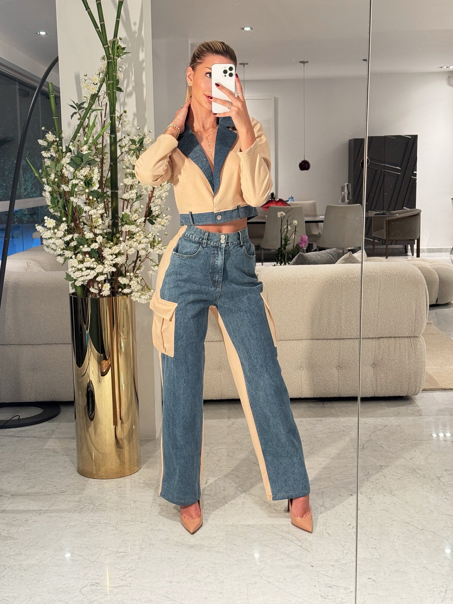 Set de jeans con tela sweater balboa