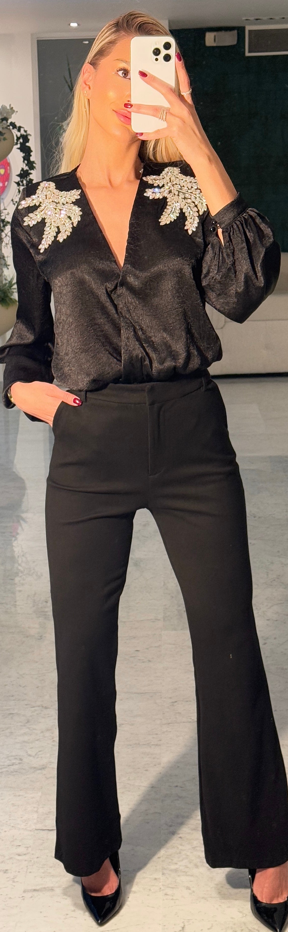 Pantalón de vestir negro ovi