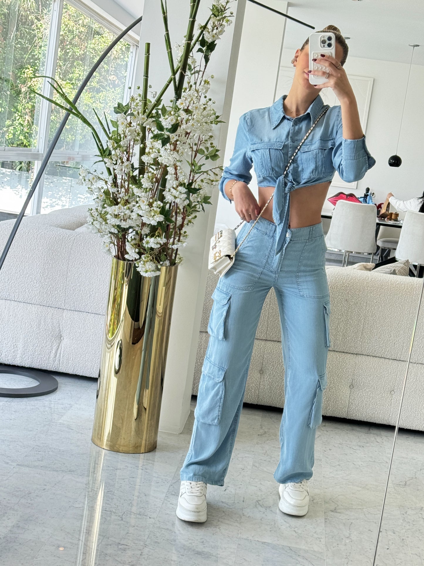 Set de camisa amarrada y pant