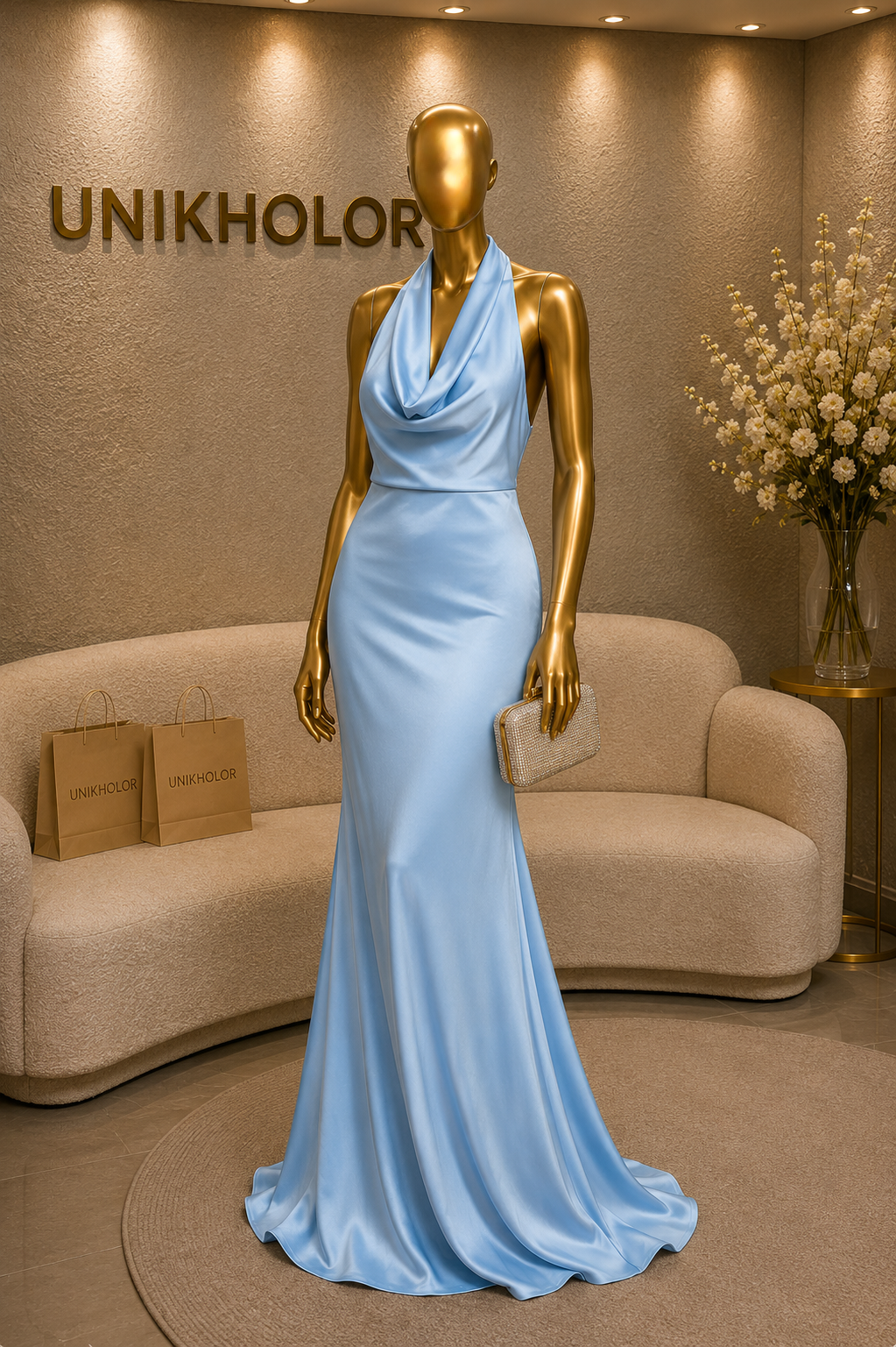 Vestido azul bebé de seda cb talla S