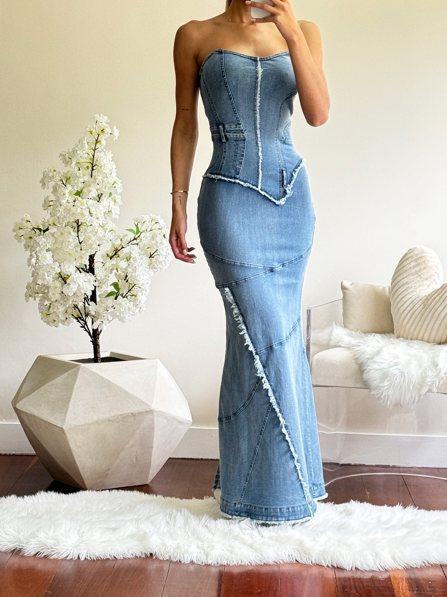 Maxi vestido de jeans