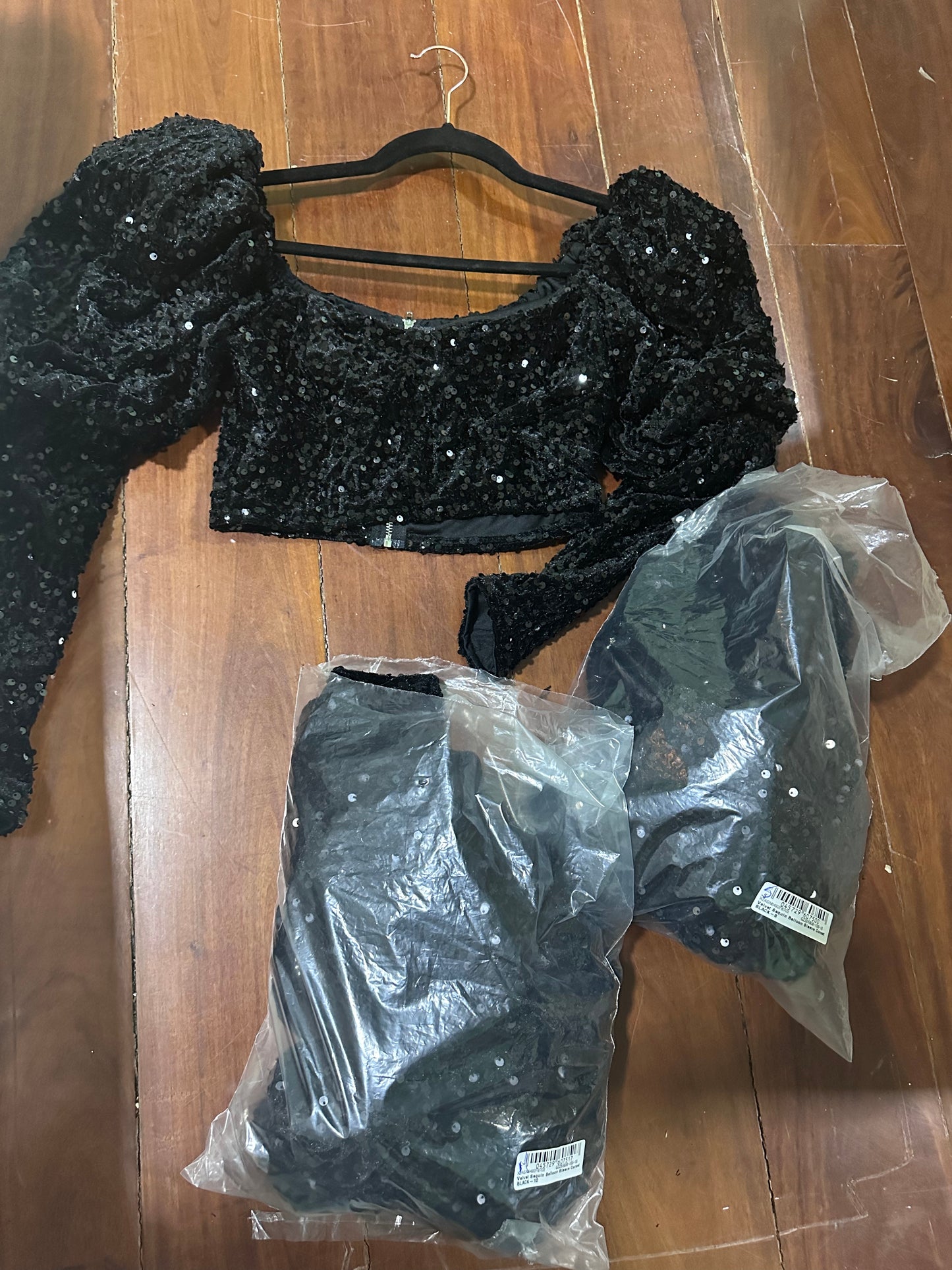 Top mangalarga lentejuelas negro