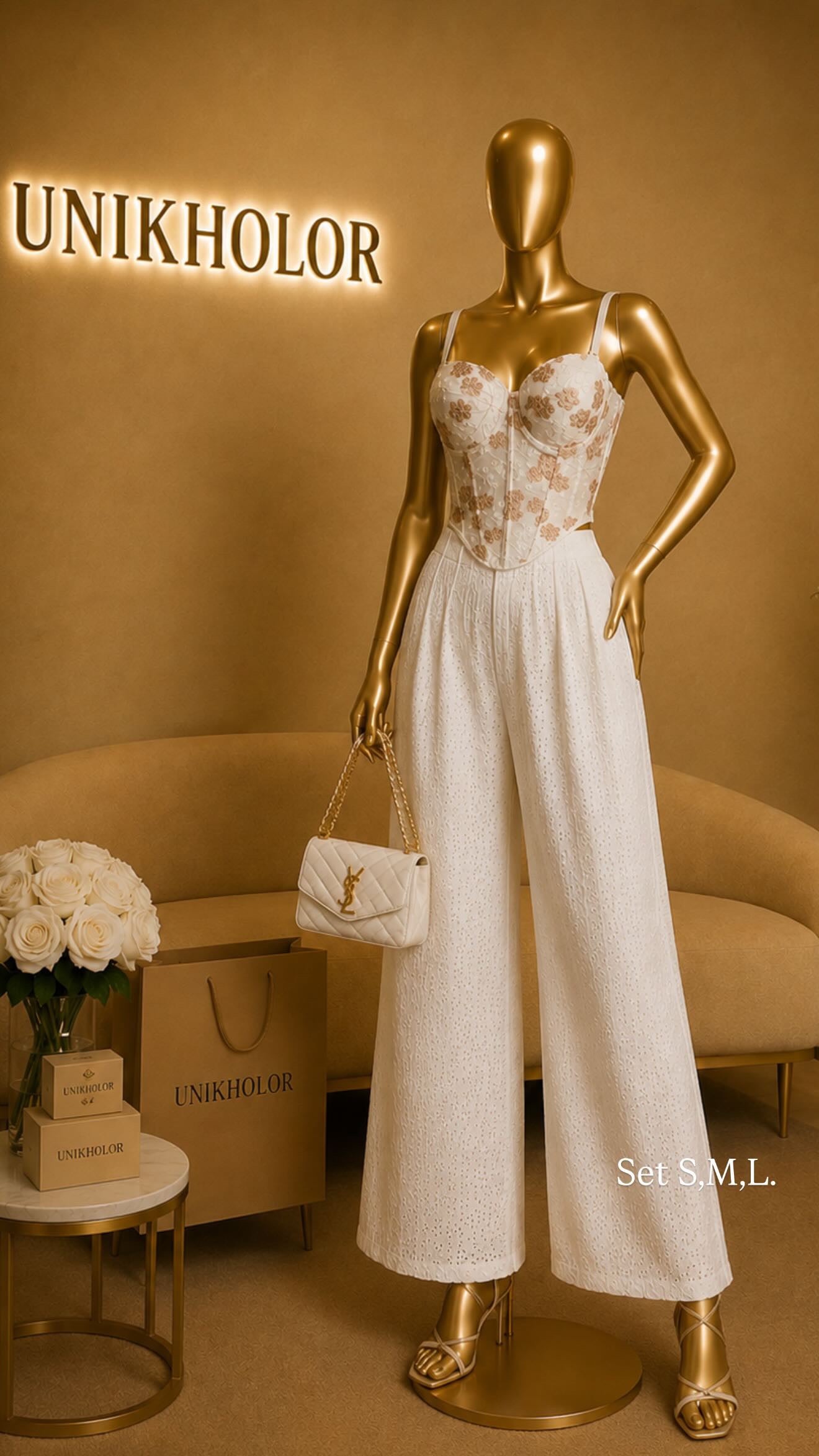 Set de pant y top LC floreado
