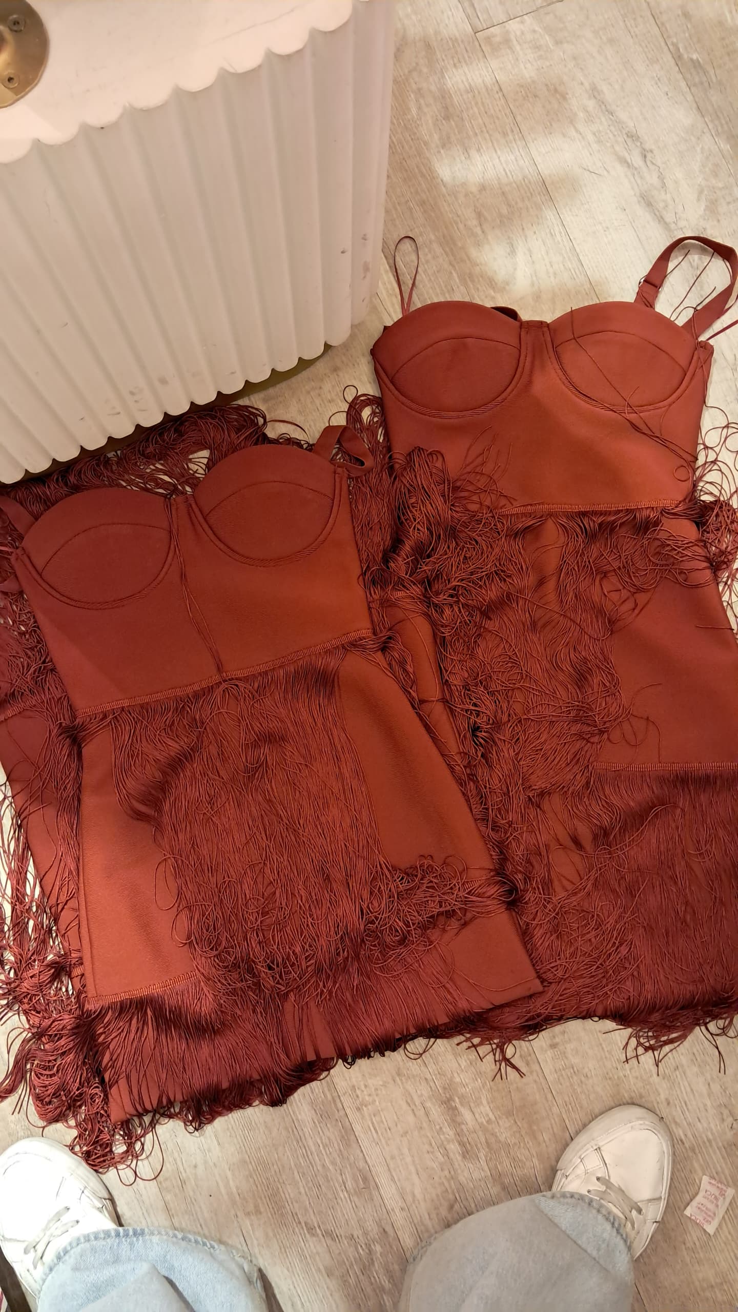 Vestido bandage con flecos terracota cb 2S