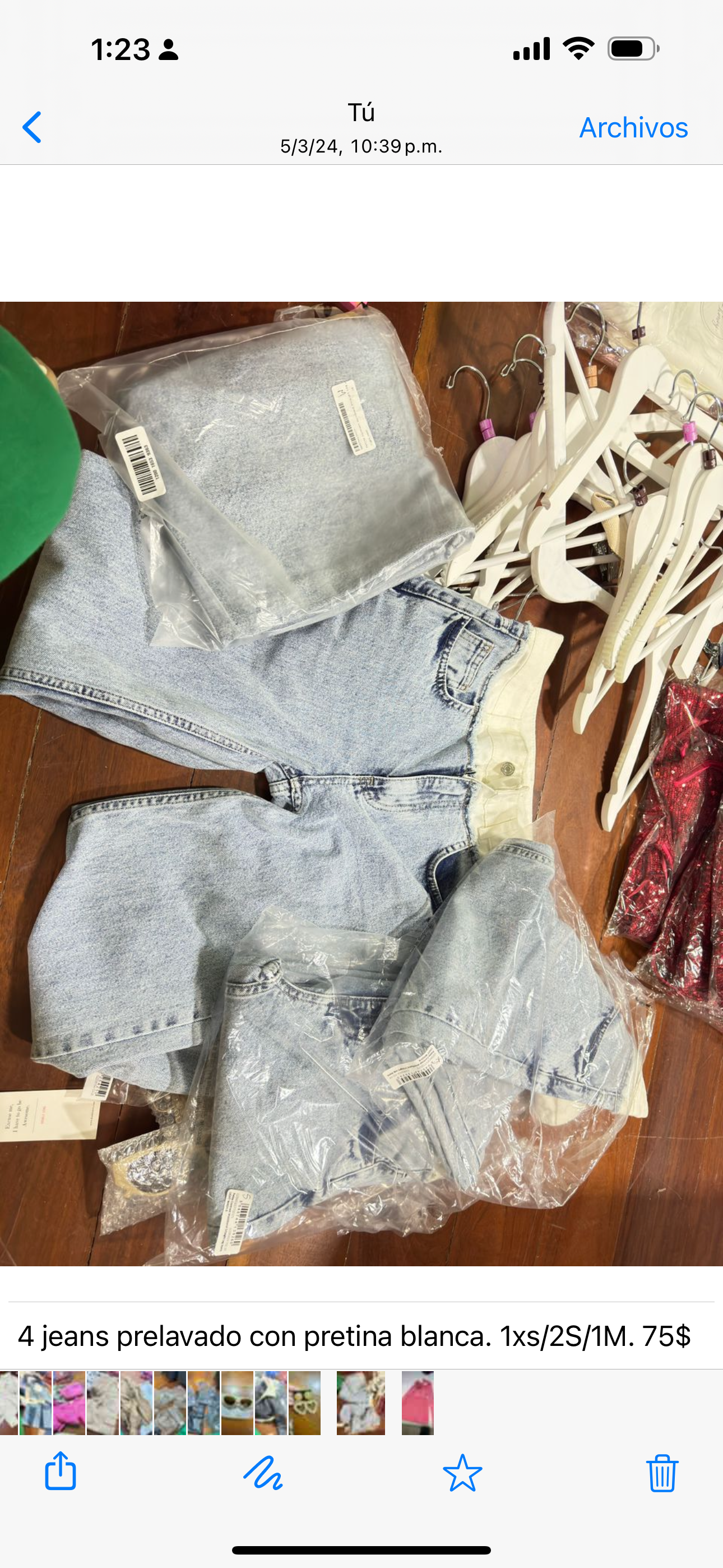 jeans prelavado con pretina blanca