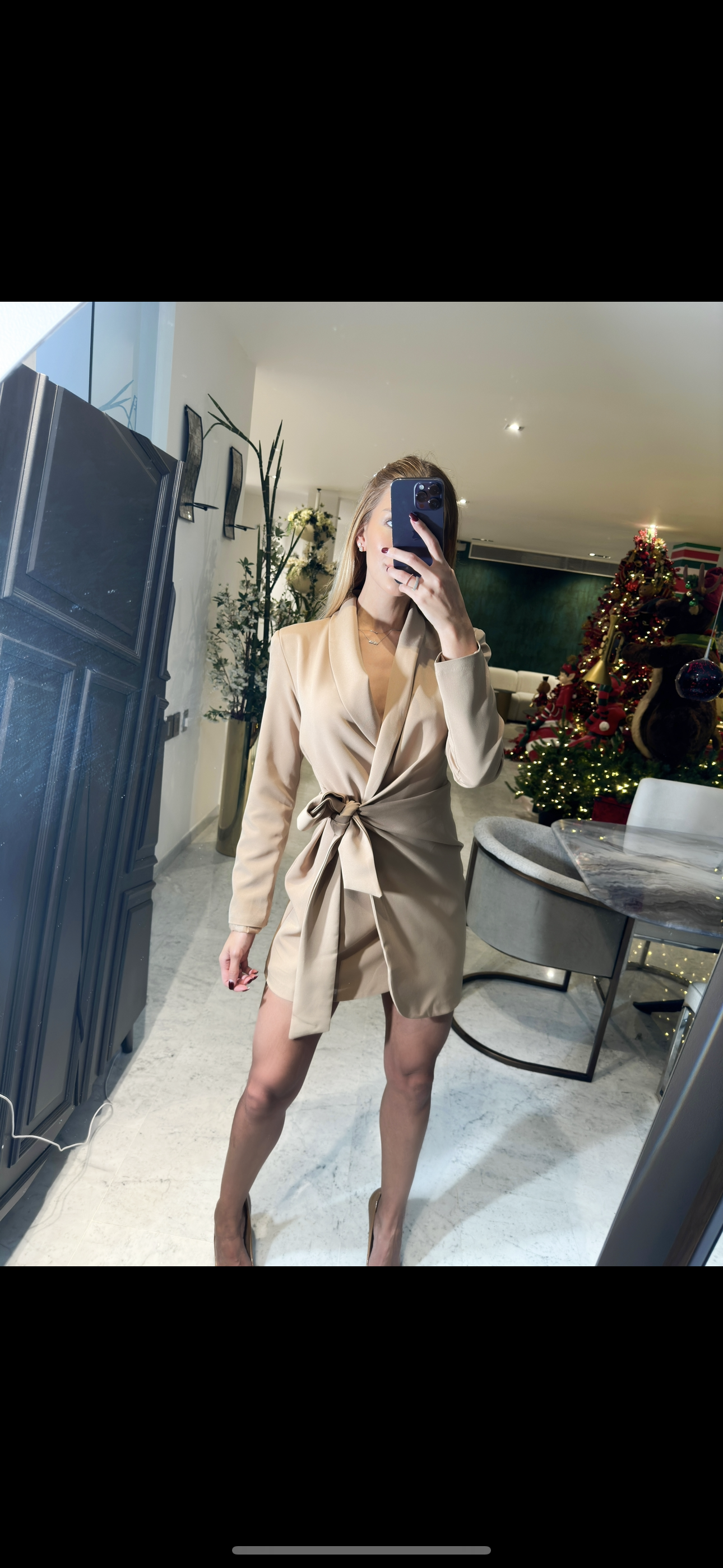 Vestido blazer marrón amarrado