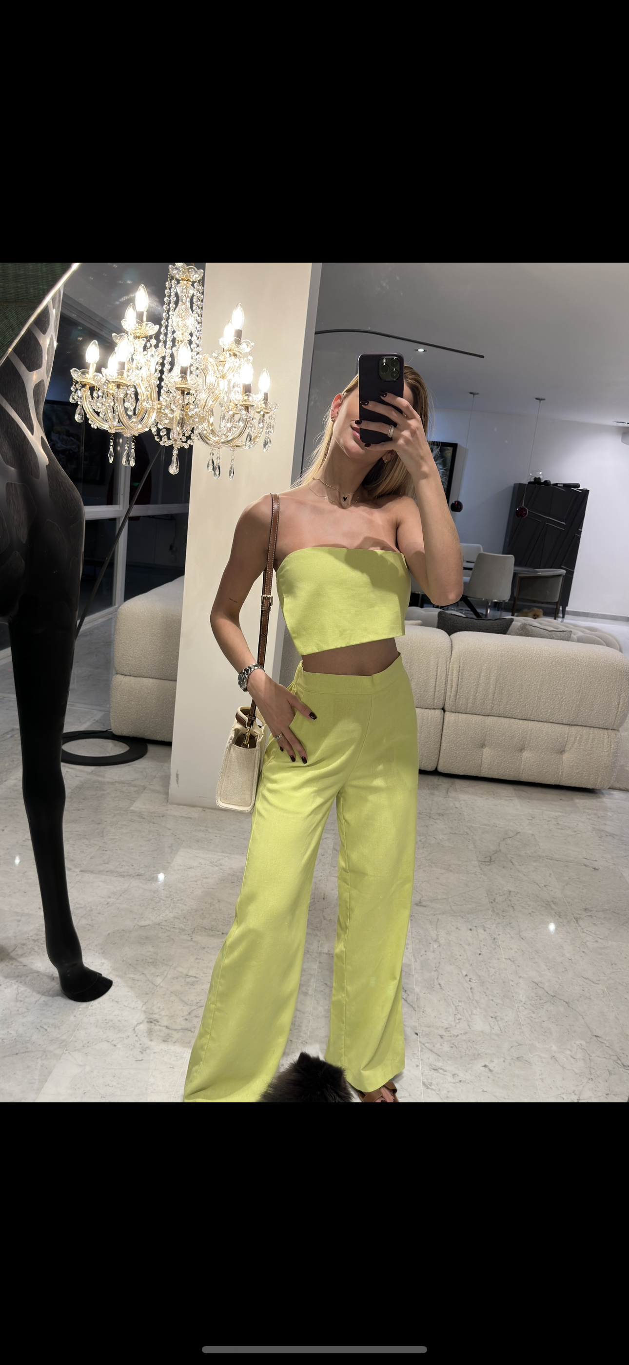 Set de top y pantalón verde