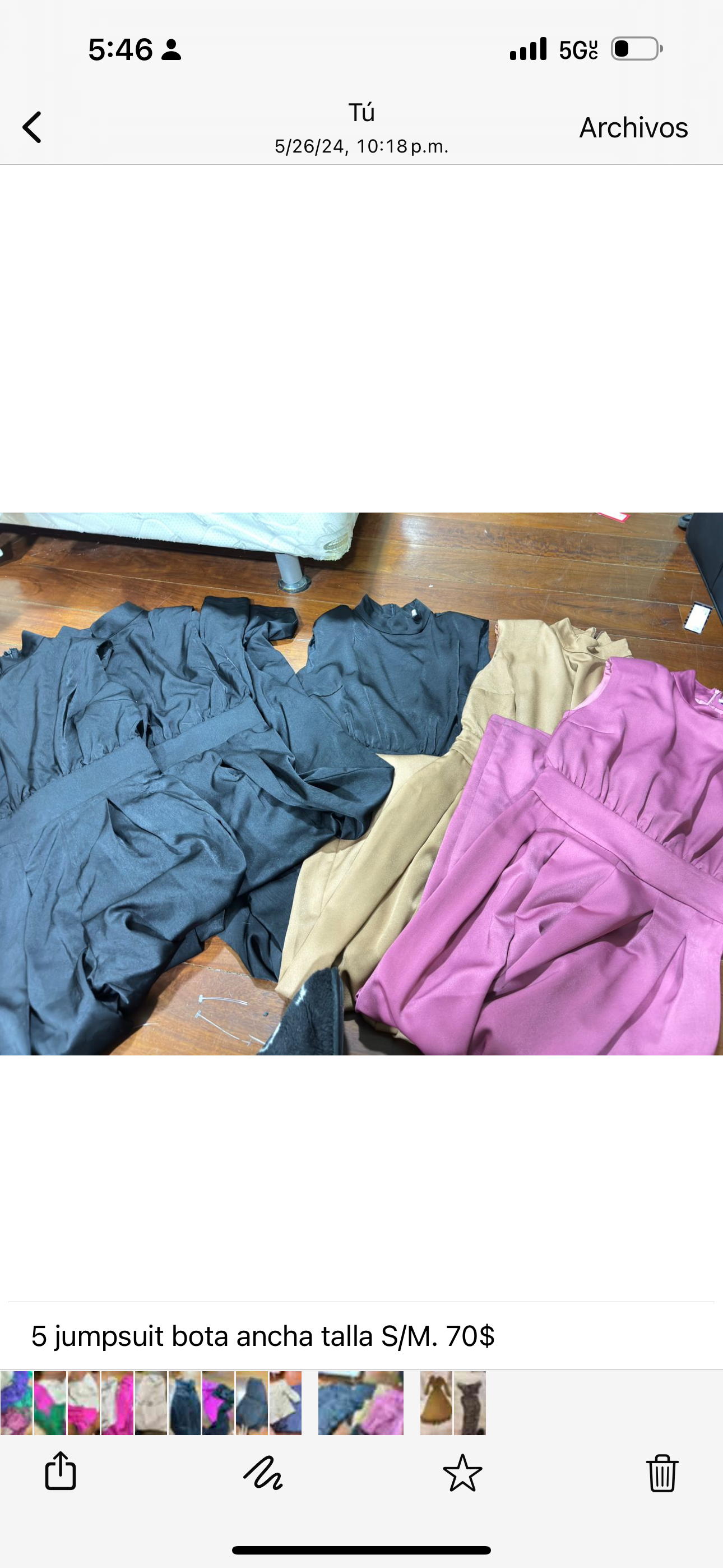 Jumpsuit bota ancha talla S/M