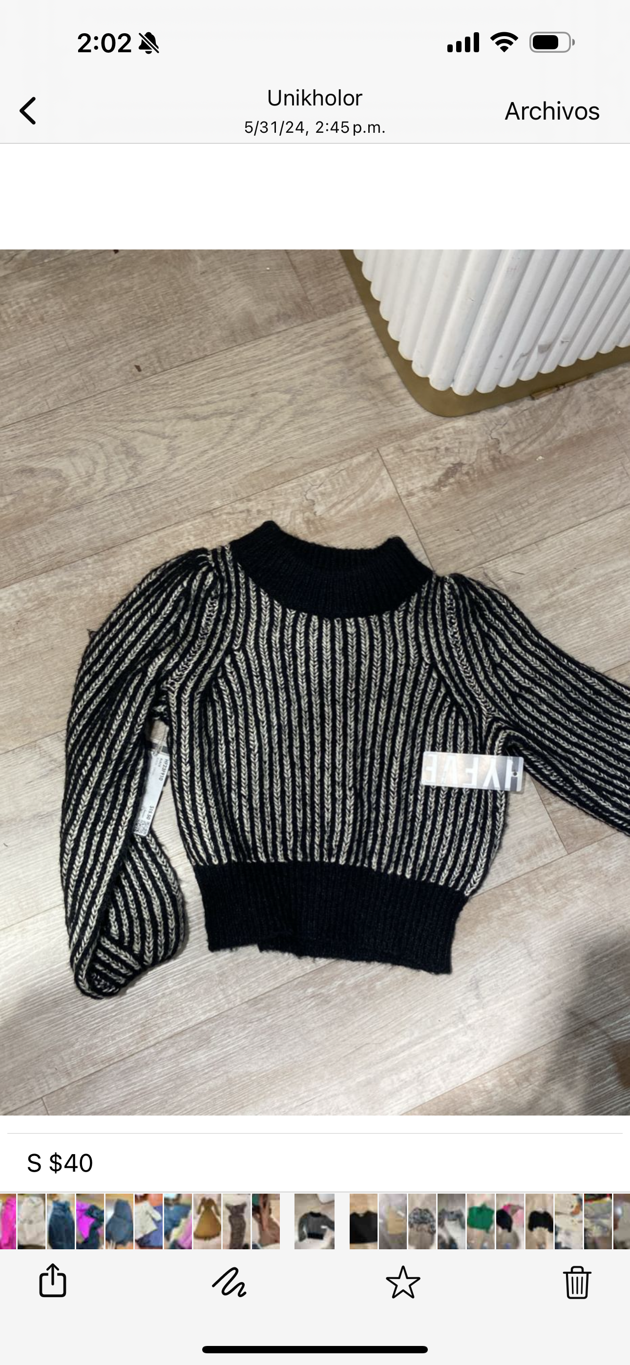 Sweater rayas hyfve negro y gris