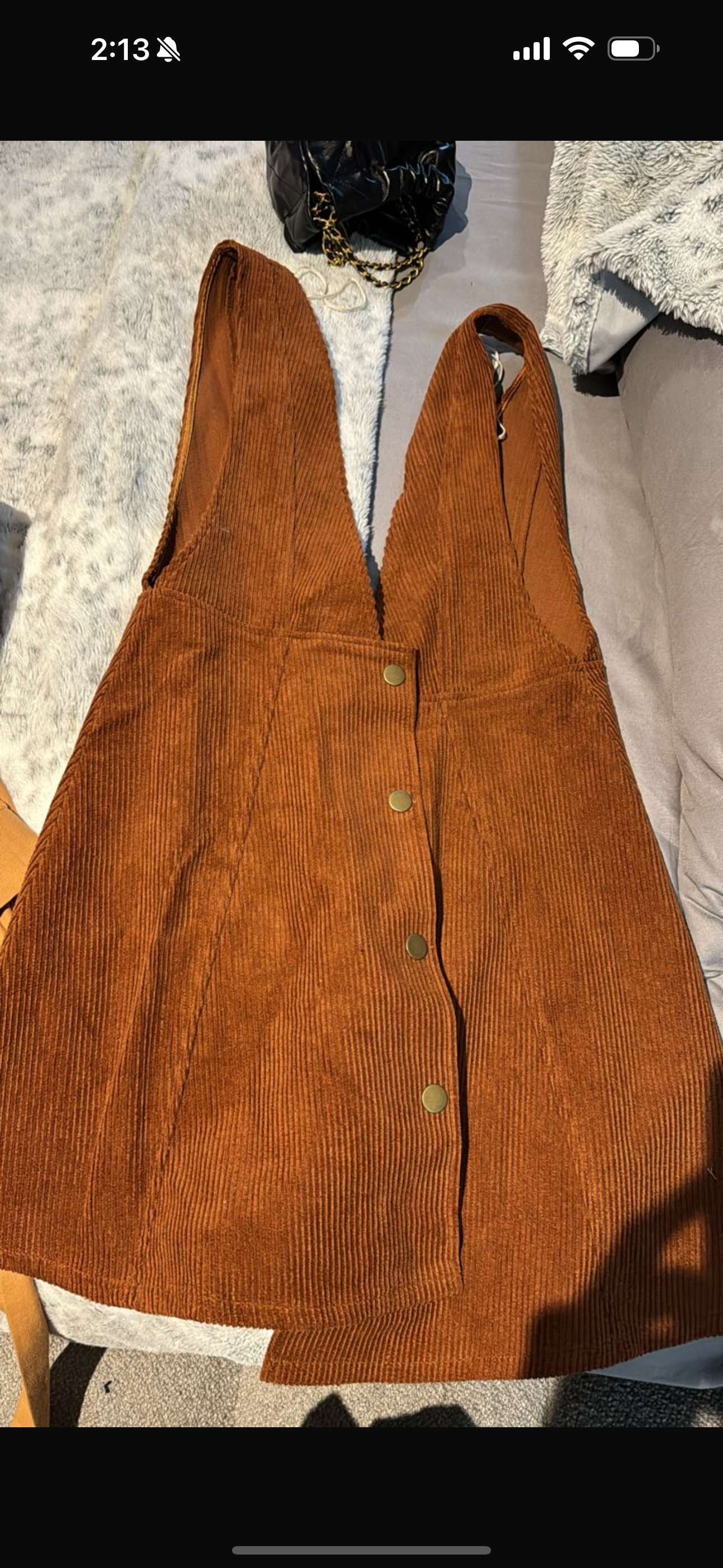 Vestido de pana marrón S