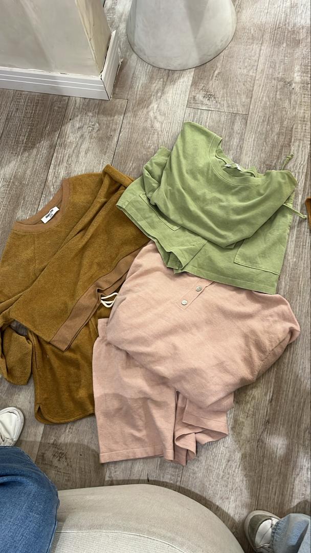 Set double zero marrón verde y rosado talla S