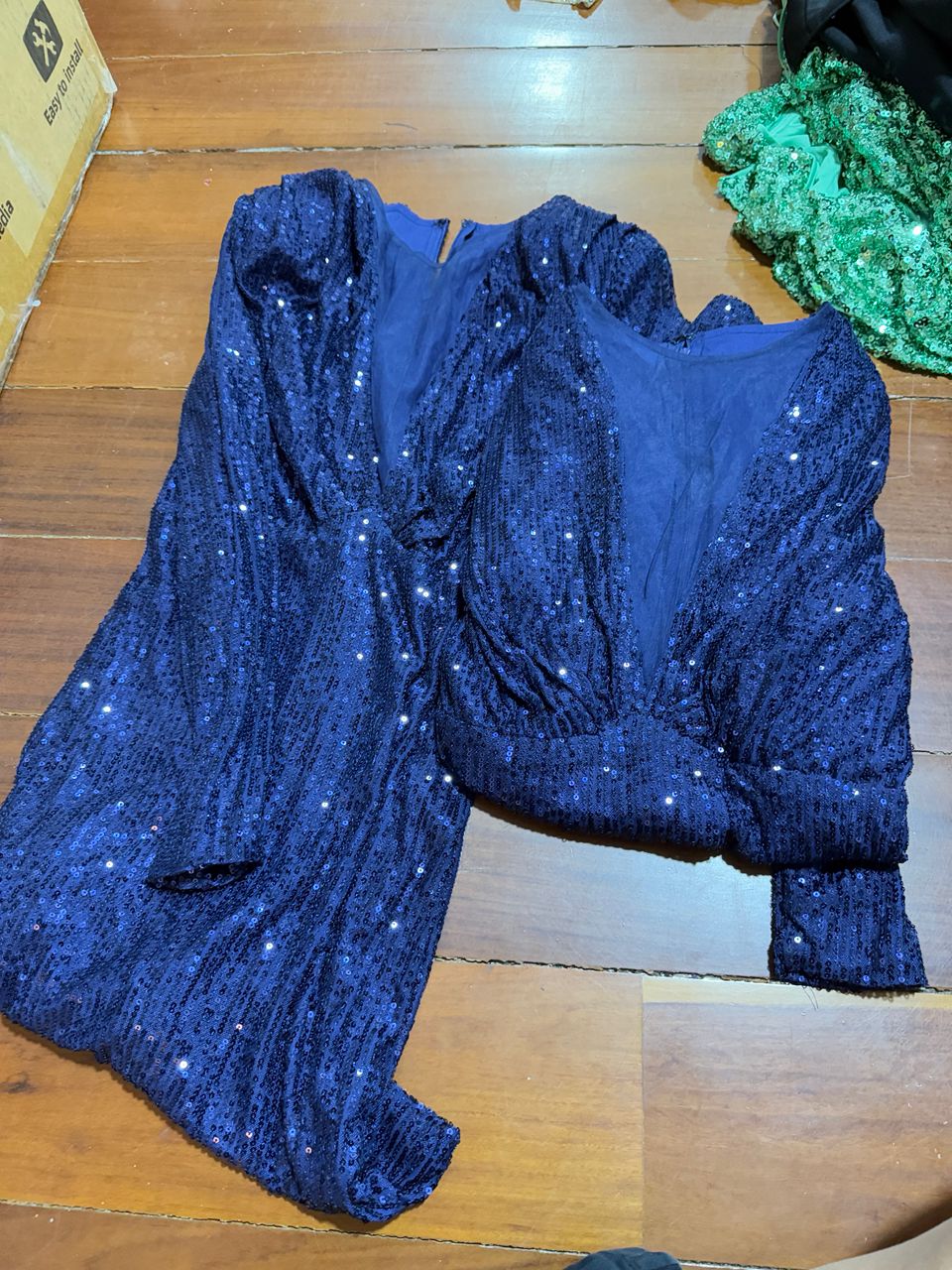Vestido azul lentejuelas cb