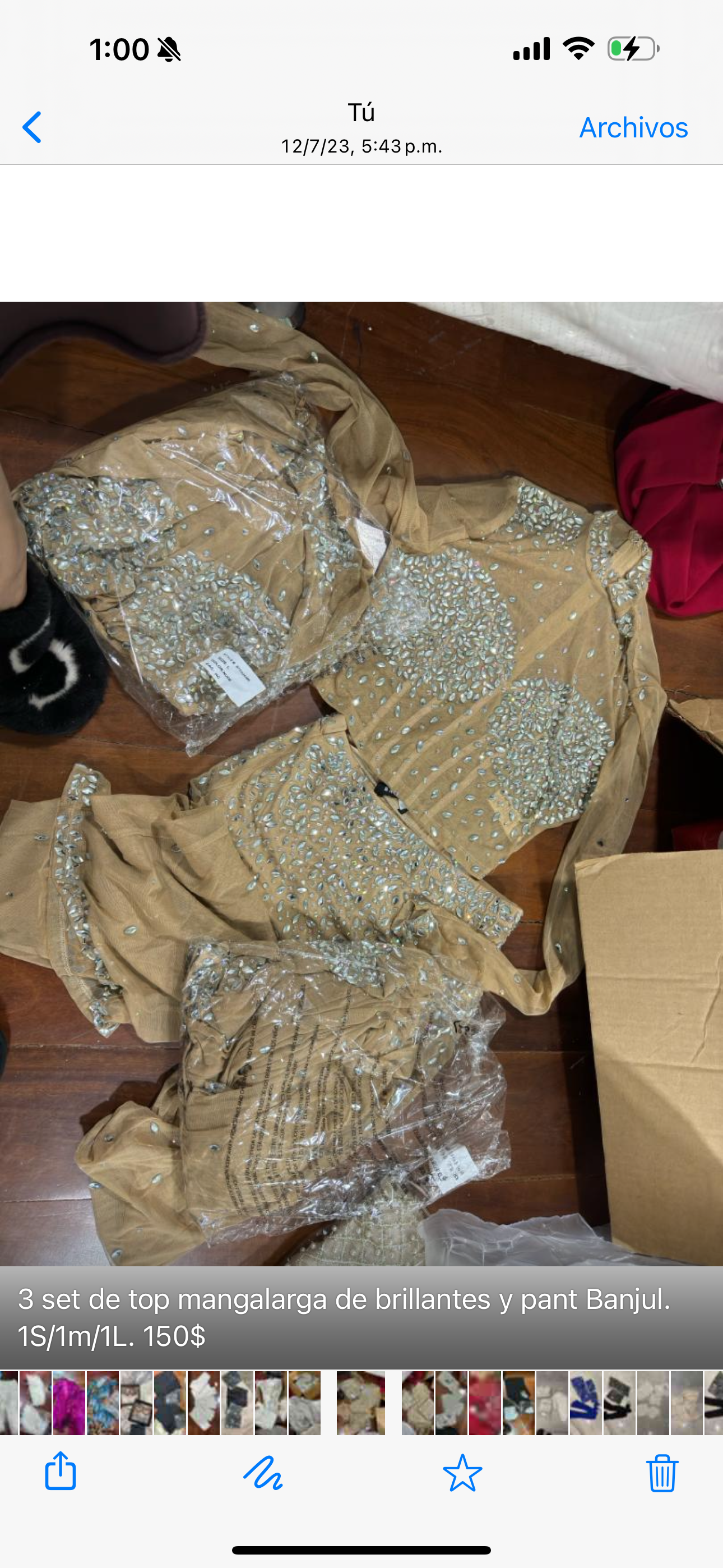 Set de top mangalarga de brillantes y pant Banjul