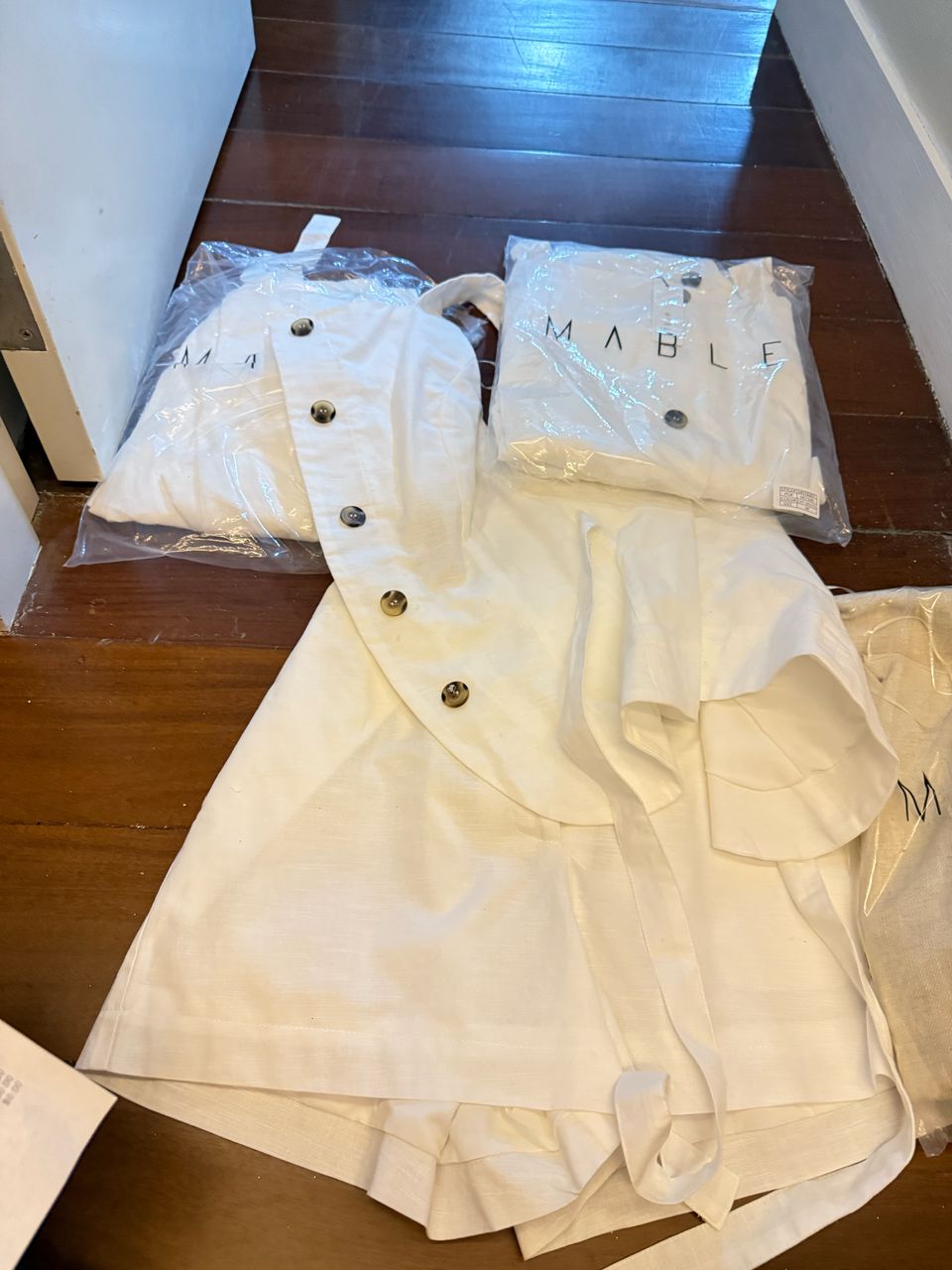 Set blanco corto de short Mable
