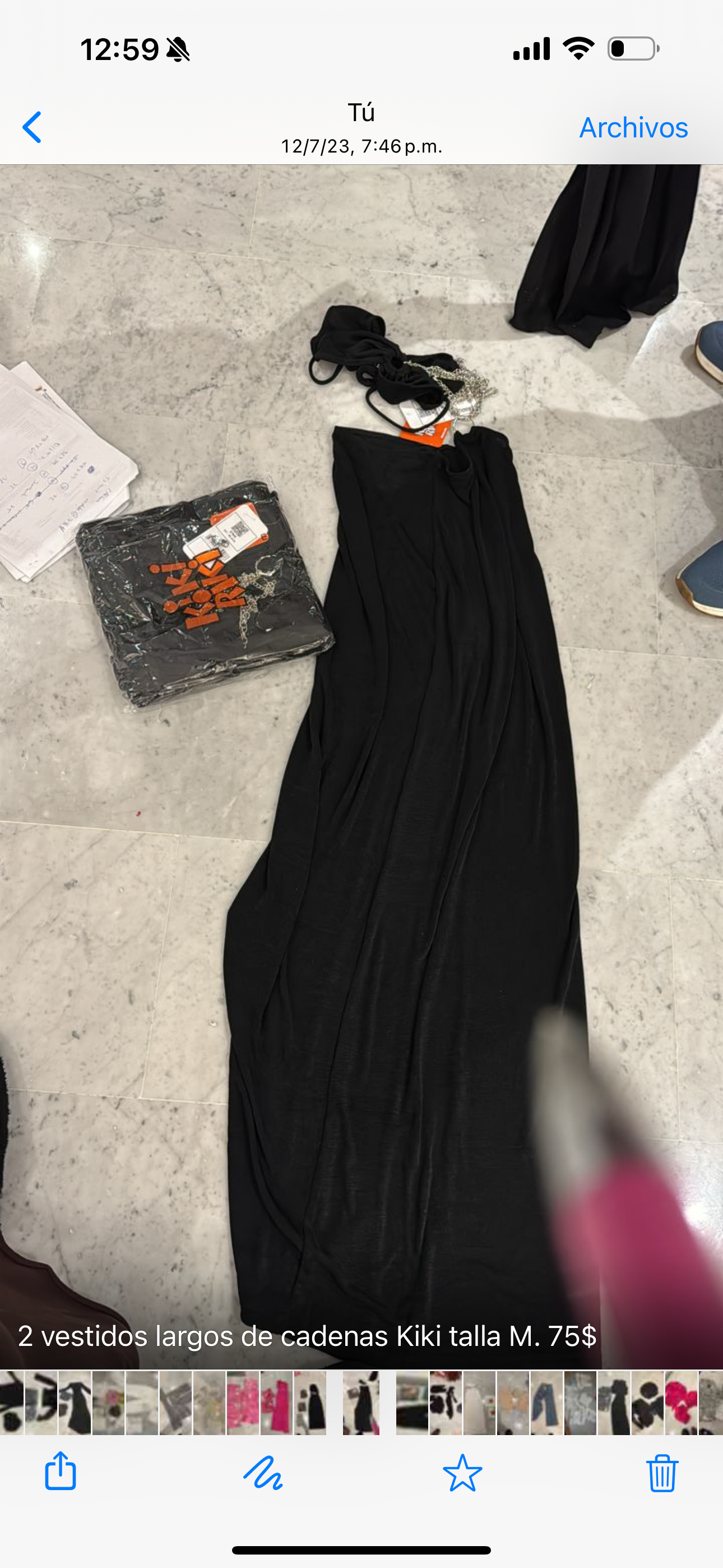 Vestido largo de cadenas Kiki
