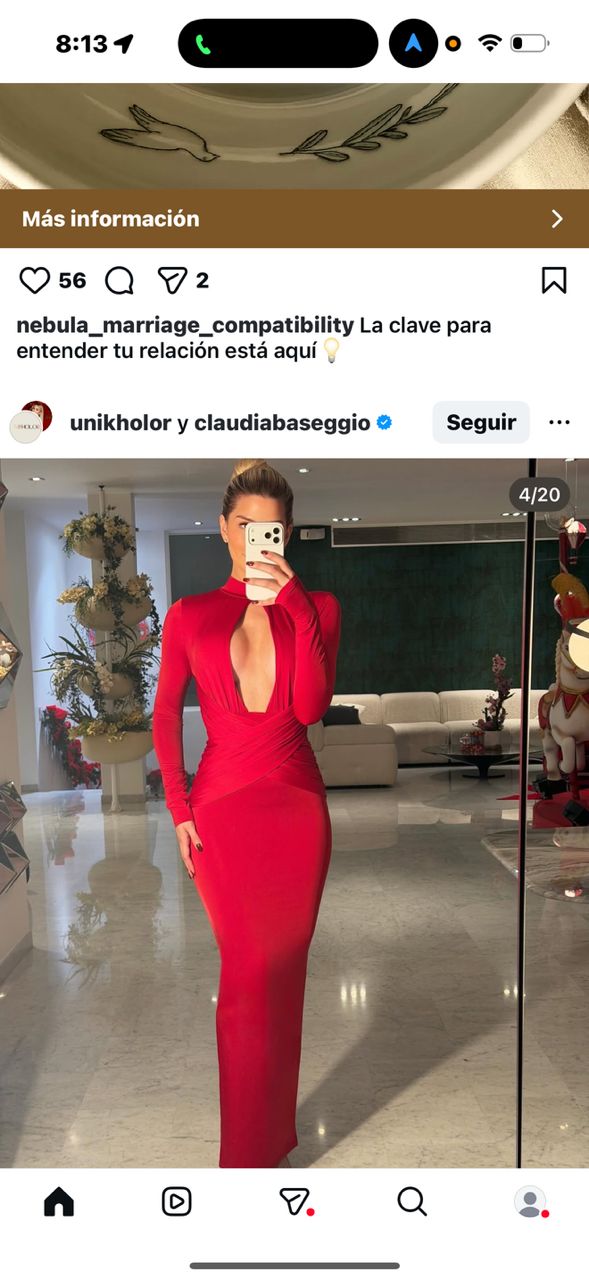 Vestido stretch rojo magalarga Cb