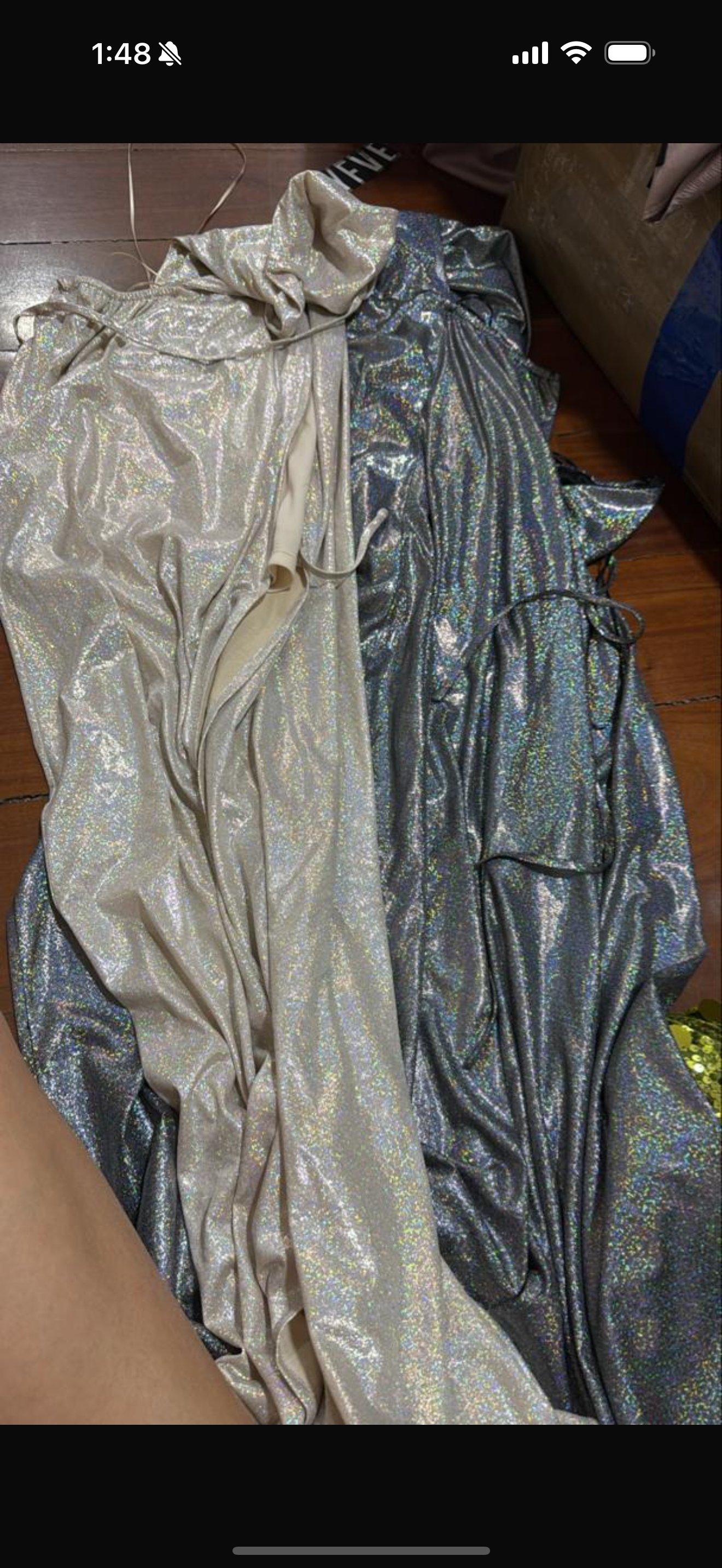 Vestido largo tornasol beige y negro tornasol hyfve talla S
