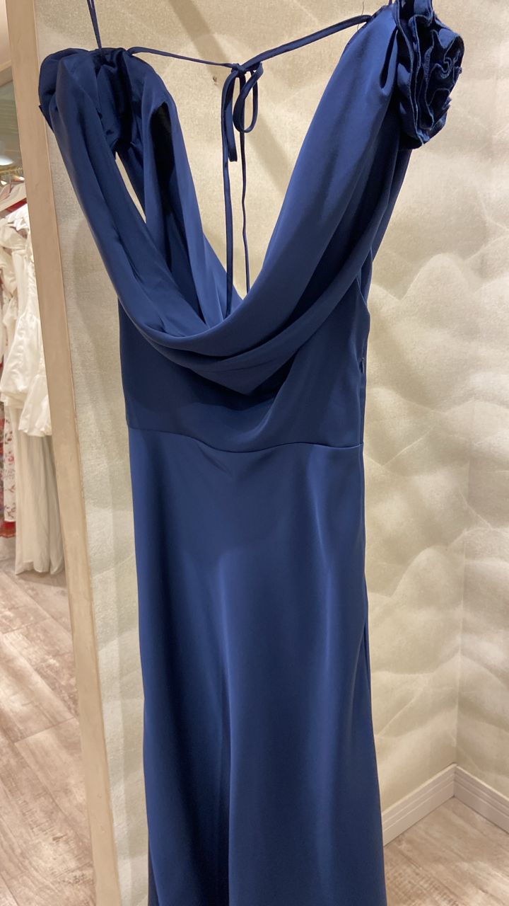 Vestido de seda azul 1S Cb