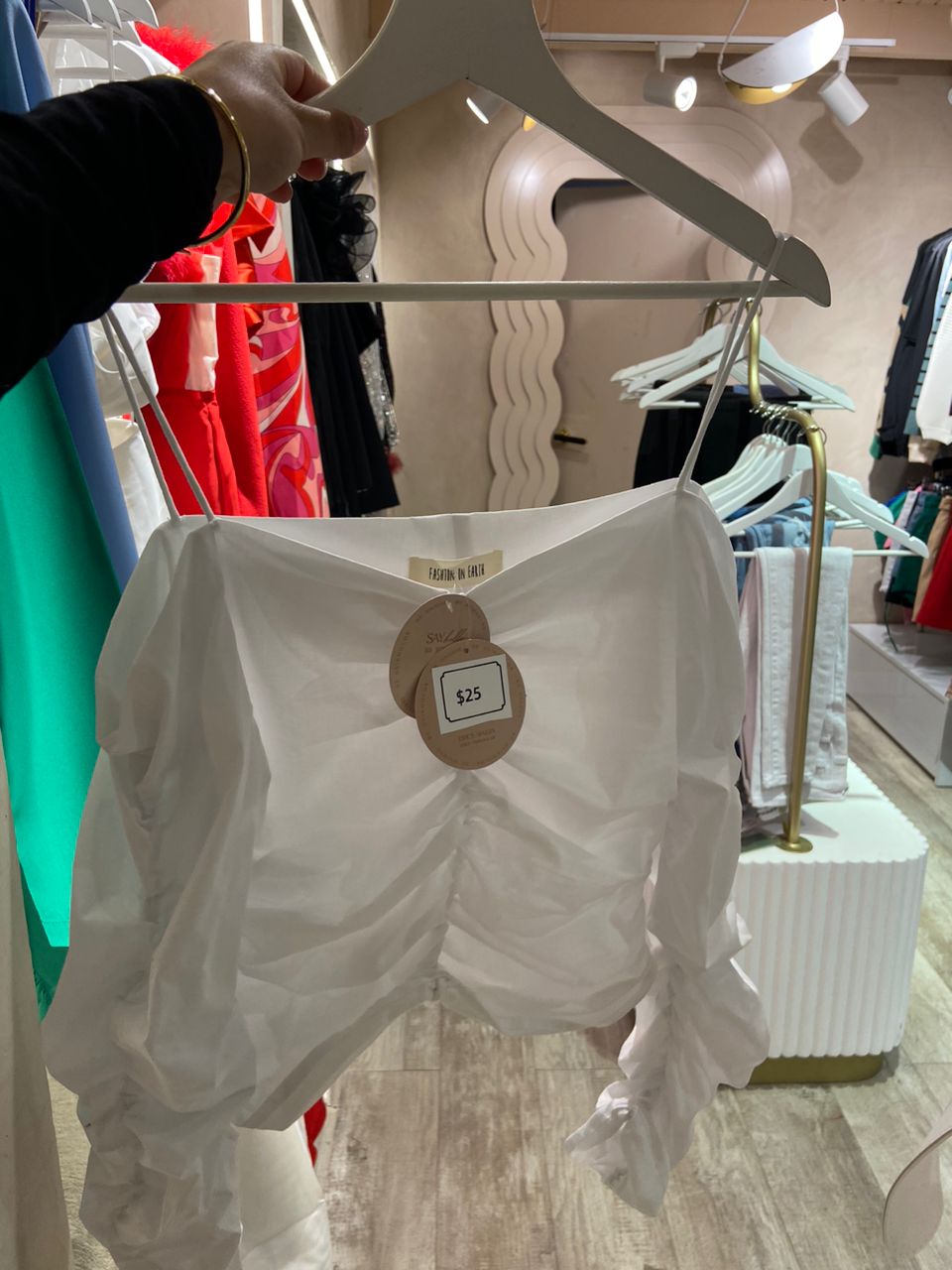 Top blanco manga larga