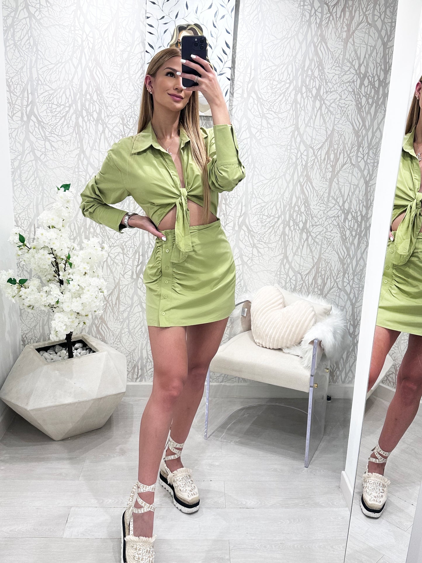 Vestido verde matcha